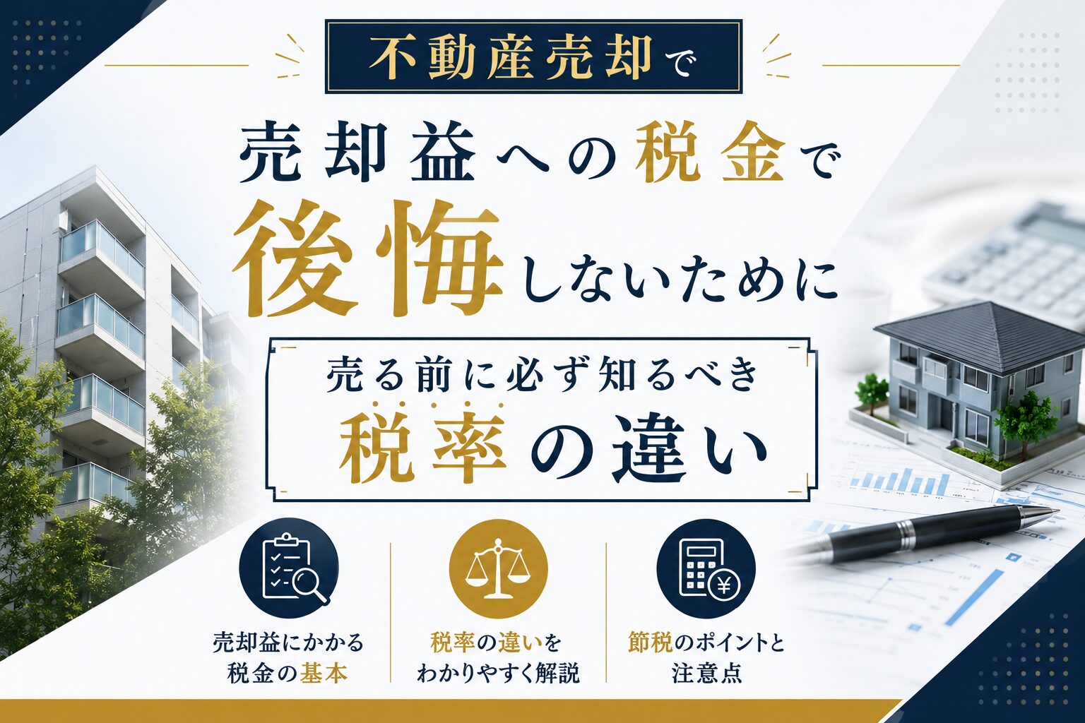 売却益への税金で後悔しないために｜売る前に必ず知るべき税率の違い
