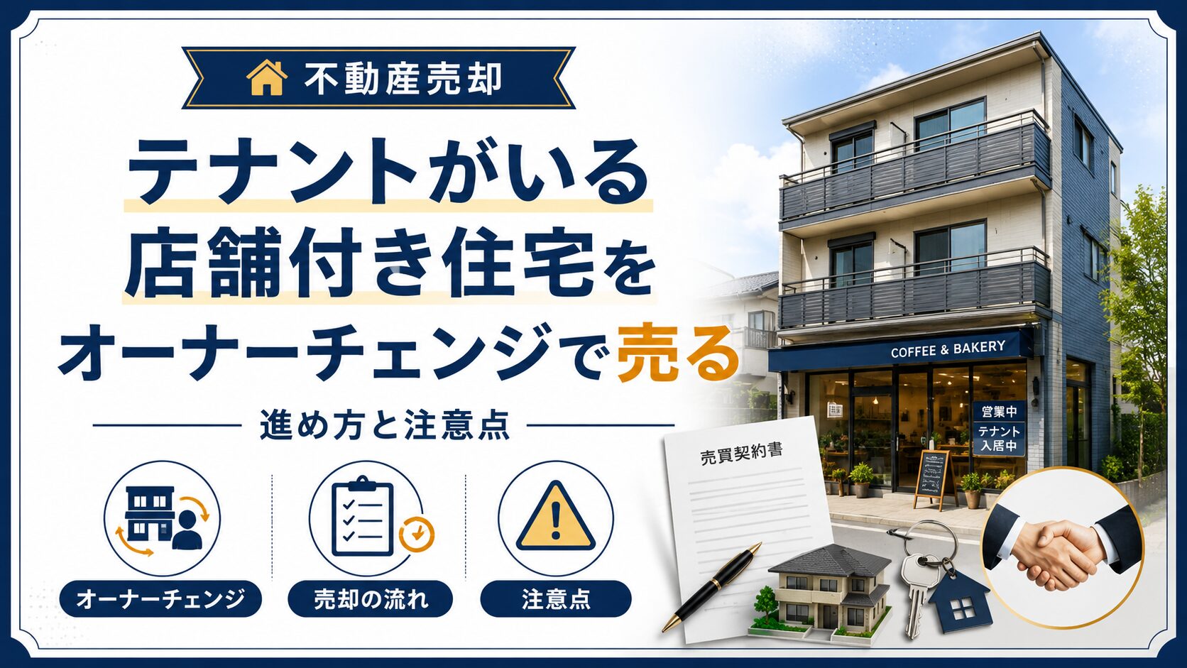 テナントがいる店舗付き住宅をオーナーチェンジで売る｜進め方と注意点