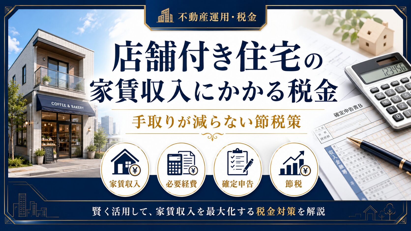 店舗付き住宅の家賃収入にかかる税金｜手取りが減らない節税策