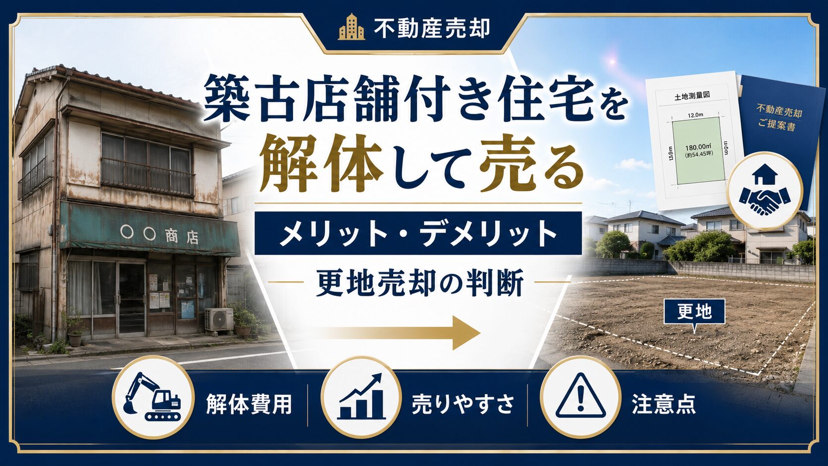 築古店舗付き住宅を解体して売るメリット・デメリット｜更地売却の判断