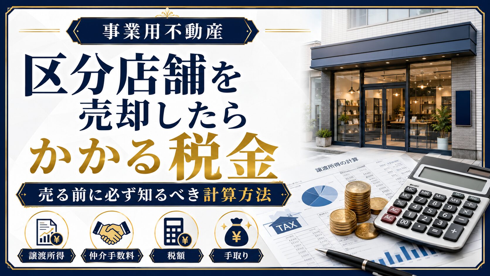 区分店舗を売却したらかかる税金｜売る前に必ず知るべき計算方法