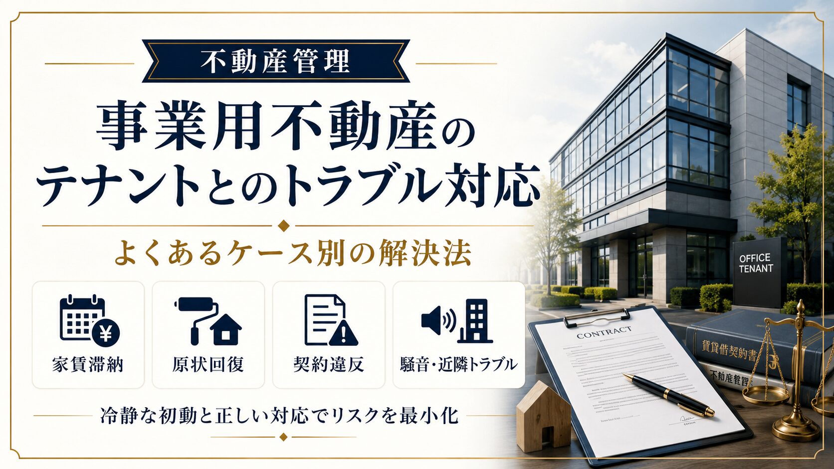 事業用不動産のテナントとのトラブル対応｜よくあるケース別の解決法