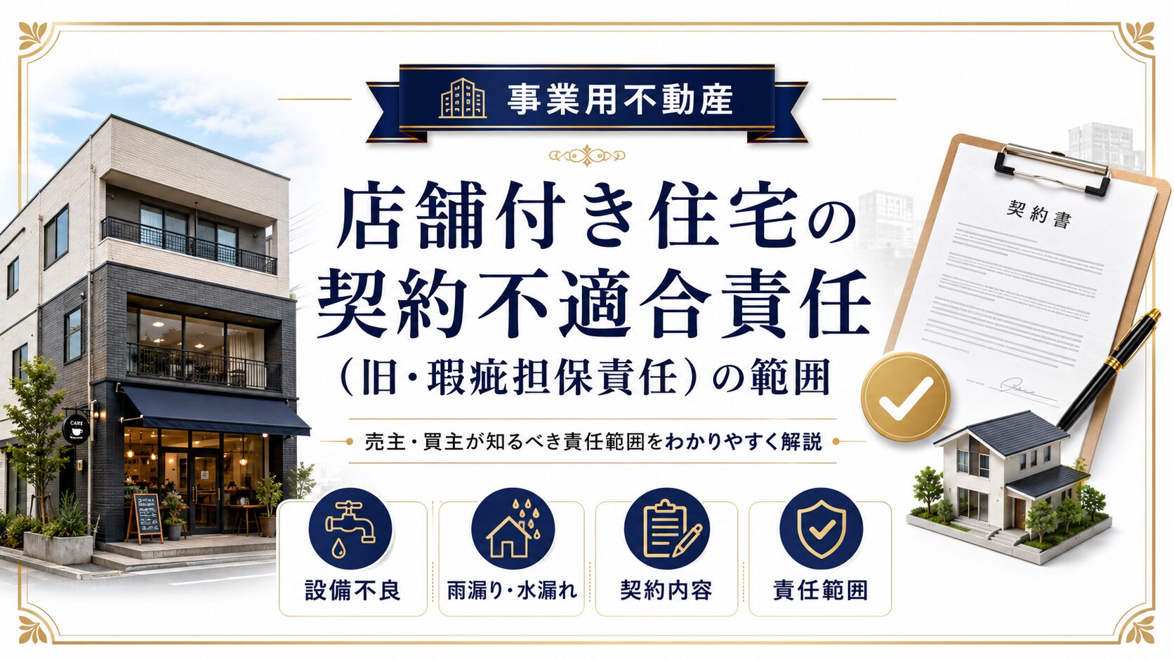 店舗付き住宅の契約不適合責任（旧・瑕疵担保責任）の範囲