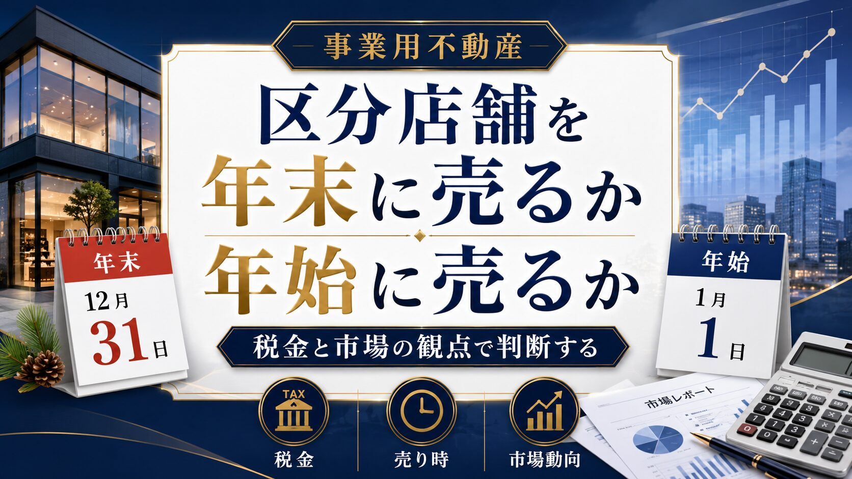区分店舗を年末に売るか年始に売るか｜税金と市場の観点で判断する