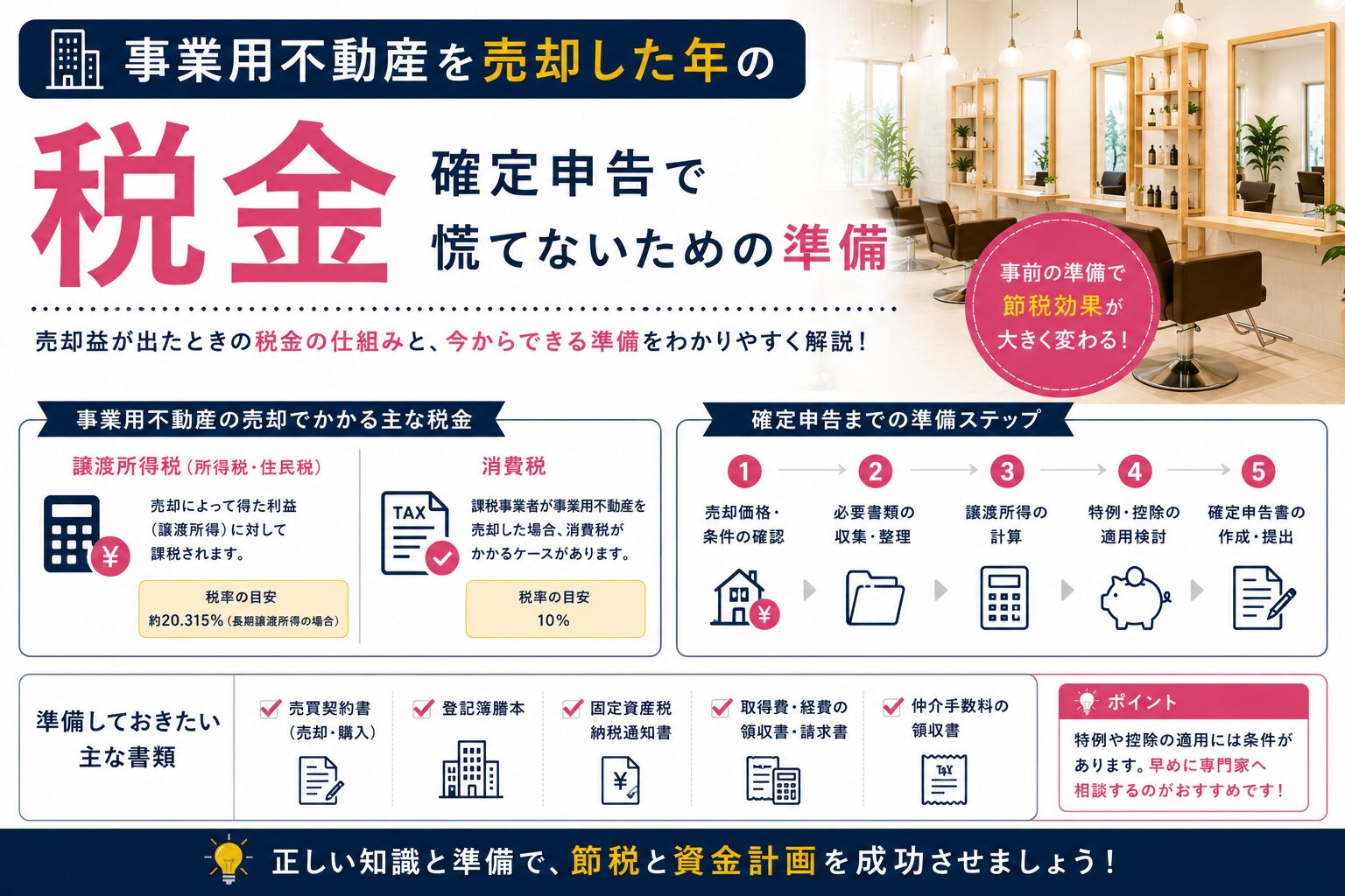 事業用不動産を売却した年の税金｜確定申告で慌てないための準備