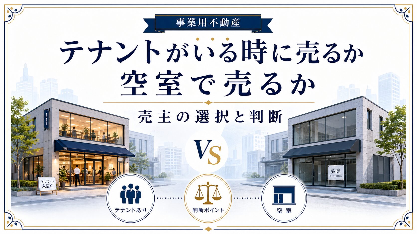 テナントがいる時に売るか空室で売るか｜売主の選択と判断