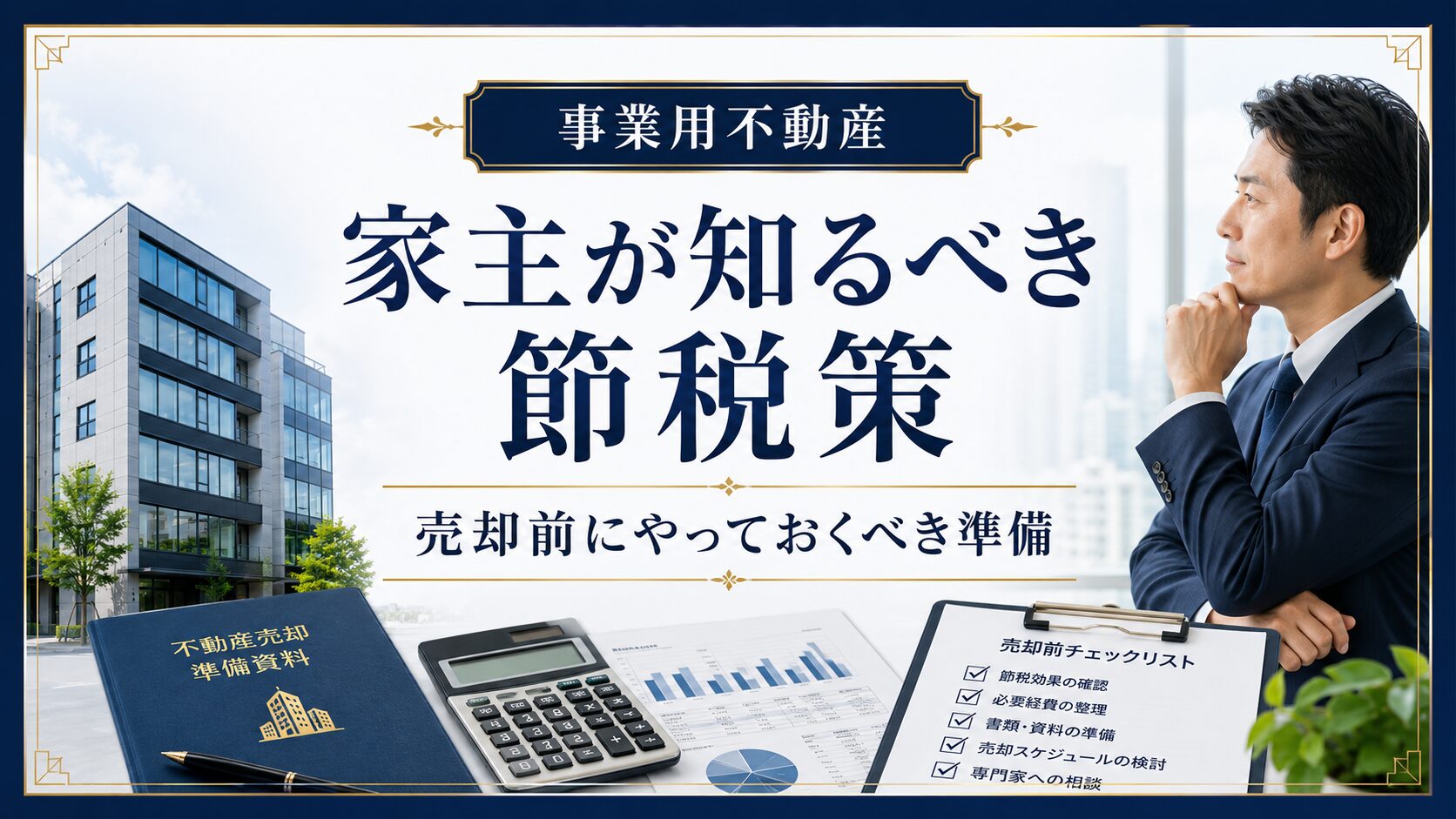 家主が知るべき節税策｜売却前にやっておくべき準備