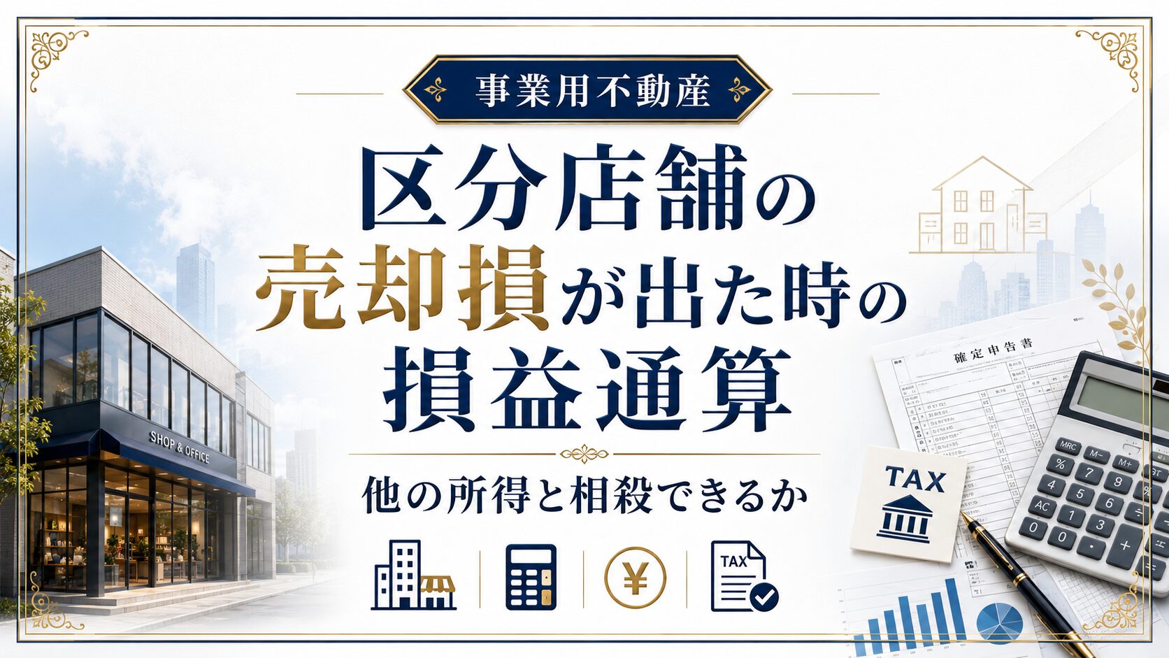 区分店舗の売却損が出た時の損益通算｜他の所得と相殺できるか