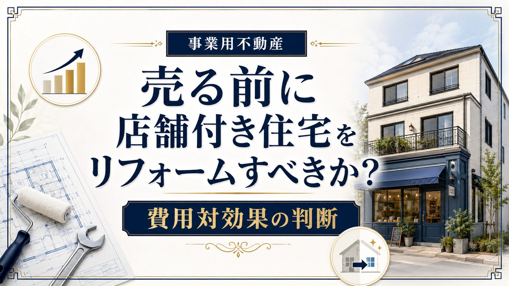 売る前に店舗付き住宅をリフォームすべきか｜費用対効果の判断