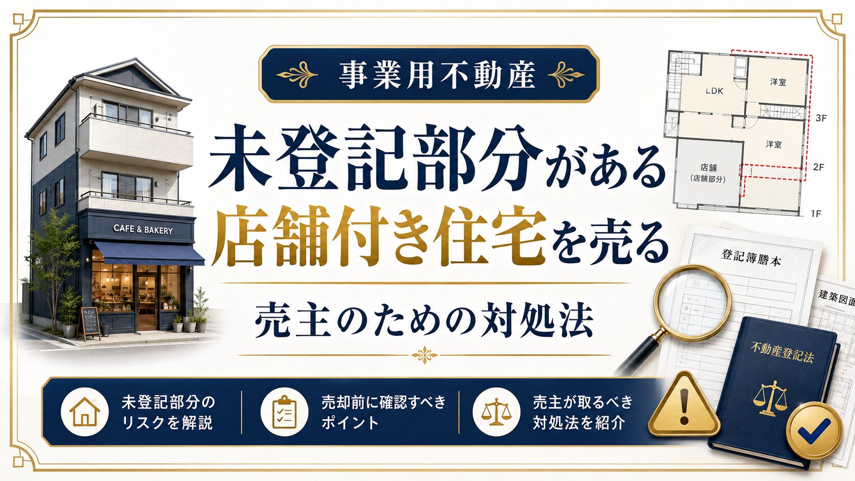 未登記部分がある店舗付き住宅を売る売主のための対処法