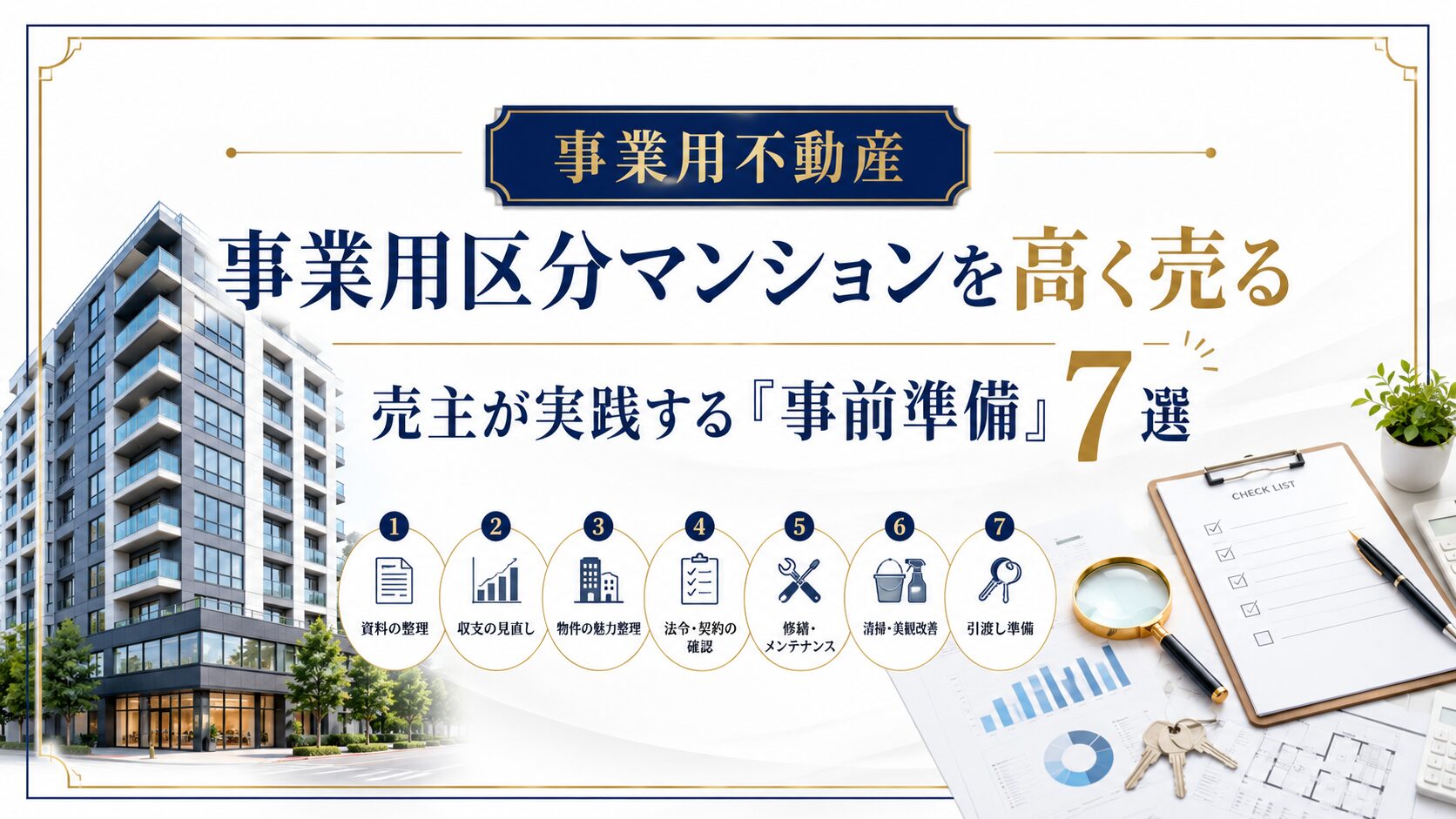 事業用区分マンションを高く売る売主が実践する「事前準備」7選