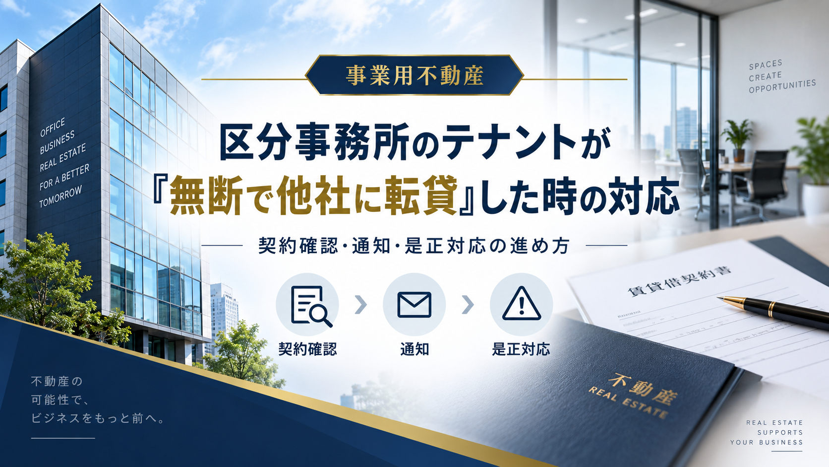 区分事務所のテナントが無断で他社に転貸した時の対応｜民法612条と売却時の注意点