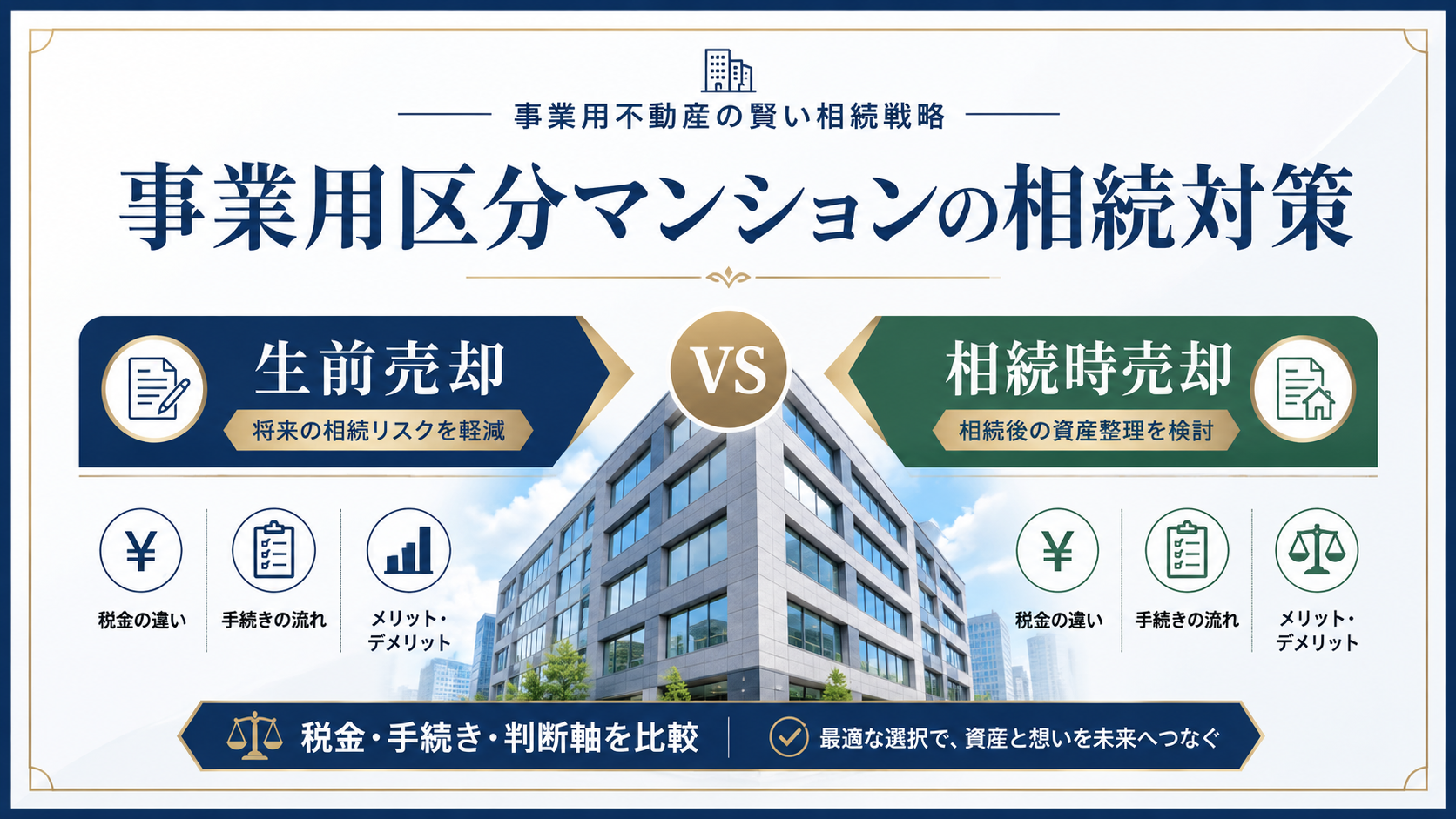 事業用区分マンションの相続対策｜生前売却vs相続時売却