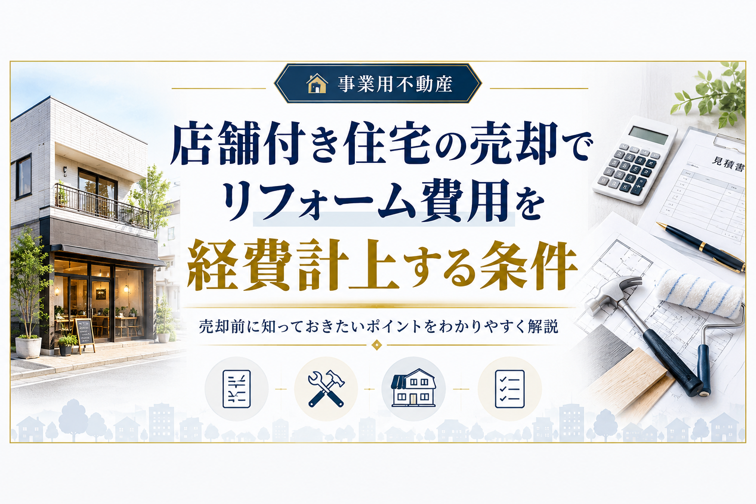店舗付き住宅の売却でリフォーム費用を経費計上する条件