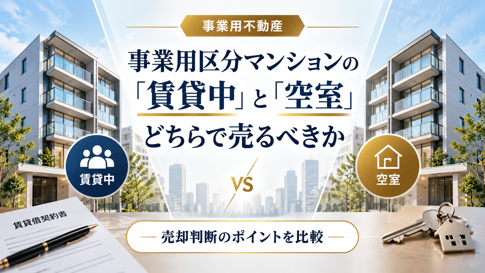 事業用区分マンションは賃貸中と空室のどちらで売るべきか｜買主層と費用から判断する