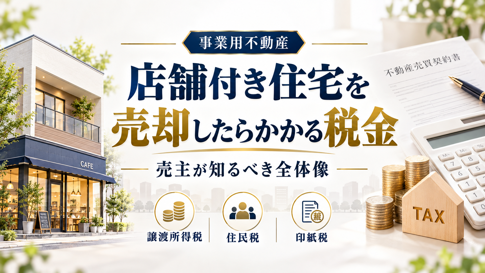 店舗付き住宅を売却したらかかる税金｜売主が知るべき全体像