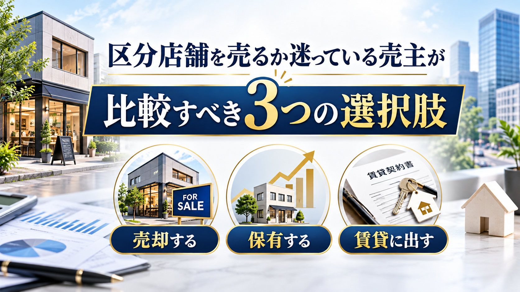 区分店舗を売るか迷っている売主が「比較すべき3つの選択肢」